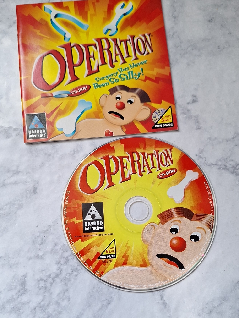 Operation CD-ROM Game by Hasbro - Bright Red & Yellow Artwork